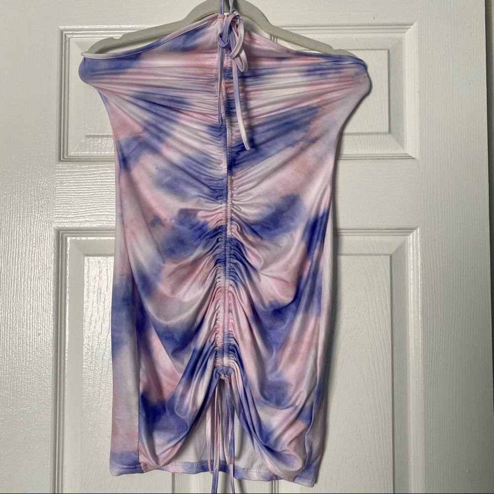 Halterneck Drawstring Bodycon Dress
